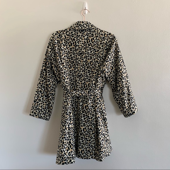 Maje Guillaume Leopard-print Stretch cotton Trench Coat Size 40 - Picture 8 of 14